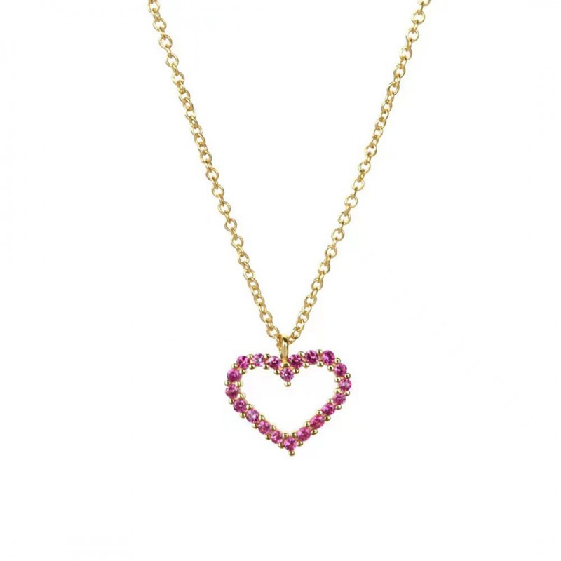 Full Diamond Heart Pendant Women's Clavicle Chain